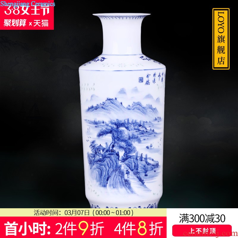 Jingdezhen ceramics furnishing articles Famous hand-painted thin foetus vase spring in his sitting room of Chinese style household ornaments