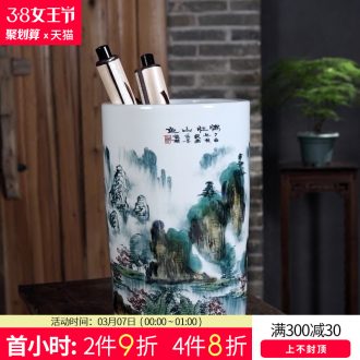 Jingdezhen ceramics furnishing articles Antique hand-painted porcelain youligong puer tea caddy storage jar size