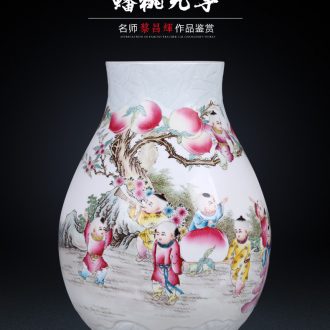 Jingdezhen ceramics vase household on knife clay figure new Chinese style furnishing articles furnishing articles flower arrangement sitting room adornment