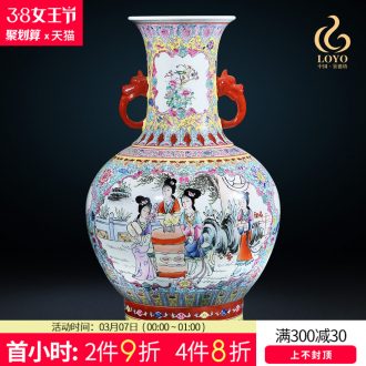 Jingdezhen ceramics vase Antique landscape tree of blue and white porcelain vases, flower receptacle household decorative arts and crafts