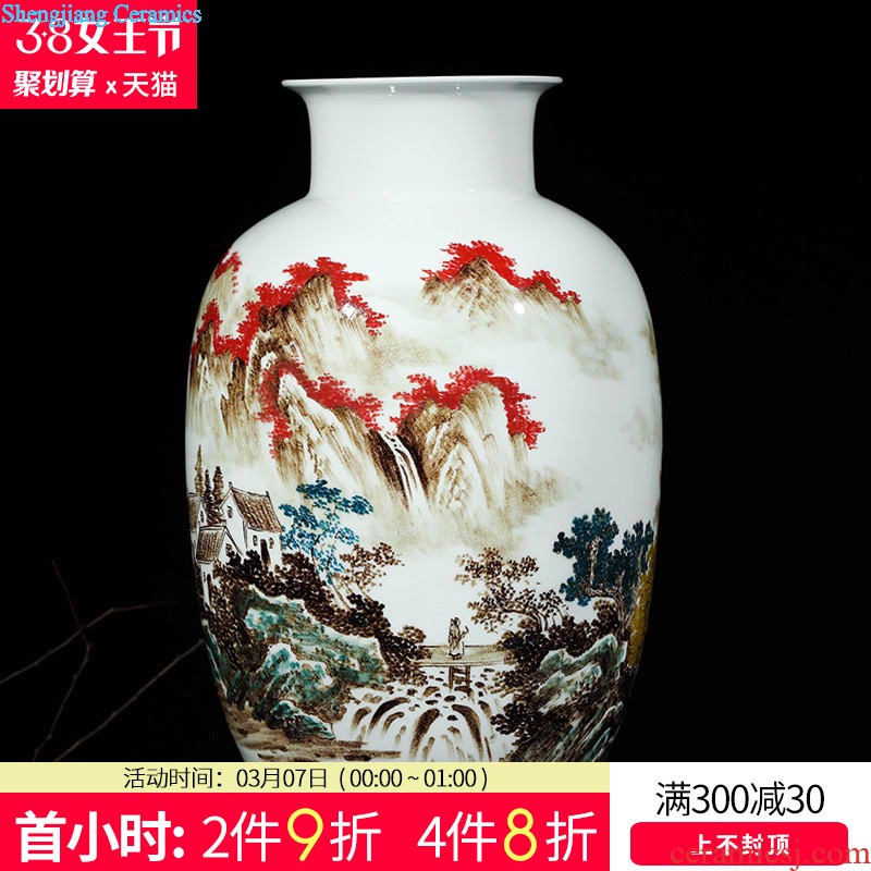 Amorous feelings of jingdezhen ceramics hand-painted songjiang vase furnishing articles New Chinese style household TV ark sitting room adornment