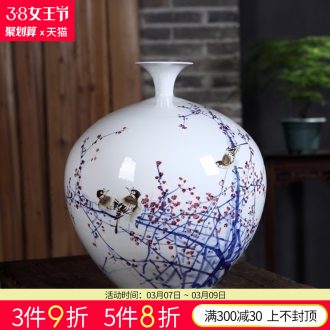 Jingdezhen ceramics vase Hand painted blue and white porcelain chun connect FuXin Chinese style decoration crafts are sitting room