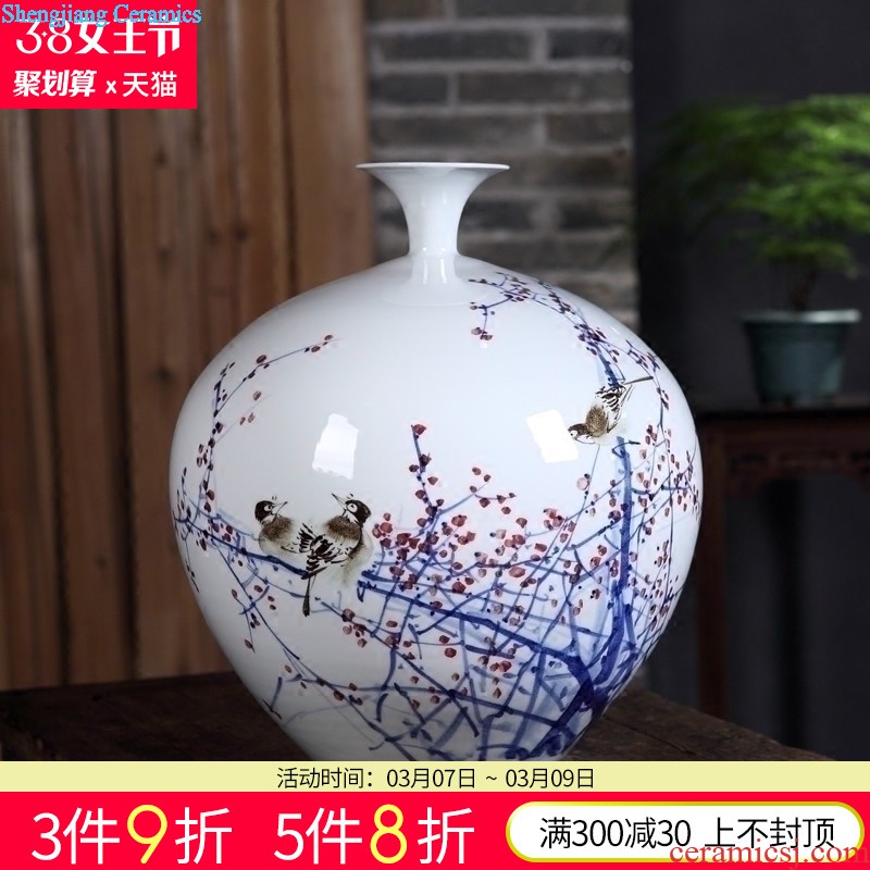 Jingdezhen ceramics vase Hand painted blue and white porcelain chun connect FuXin Chinese style decoration crafts are sitting room