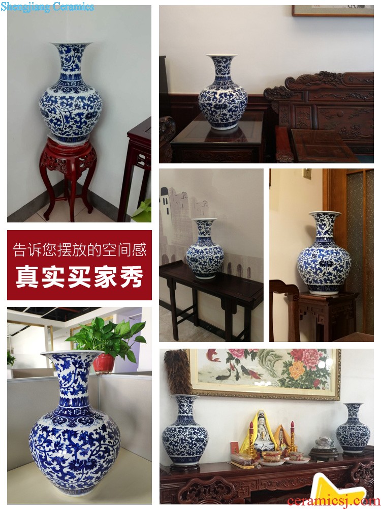 Jingdezhen ceramics furnishing articles TV ark blue and white porcelain vase and the new Chinese style household flower arrangement sitting room adornment