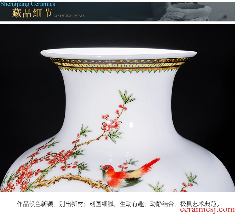 Jingdezhen ceramics hand carved decoration new Chinese modern bedroom living room decoration vase collection furnishing articles