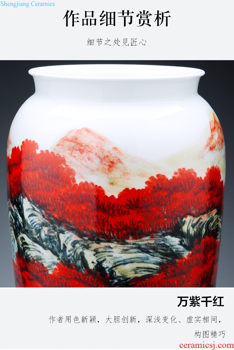 Jingdezhen ceramics hand-painted gift porcelain vase flower arranging place new Chinese style living room TV ark home decoration