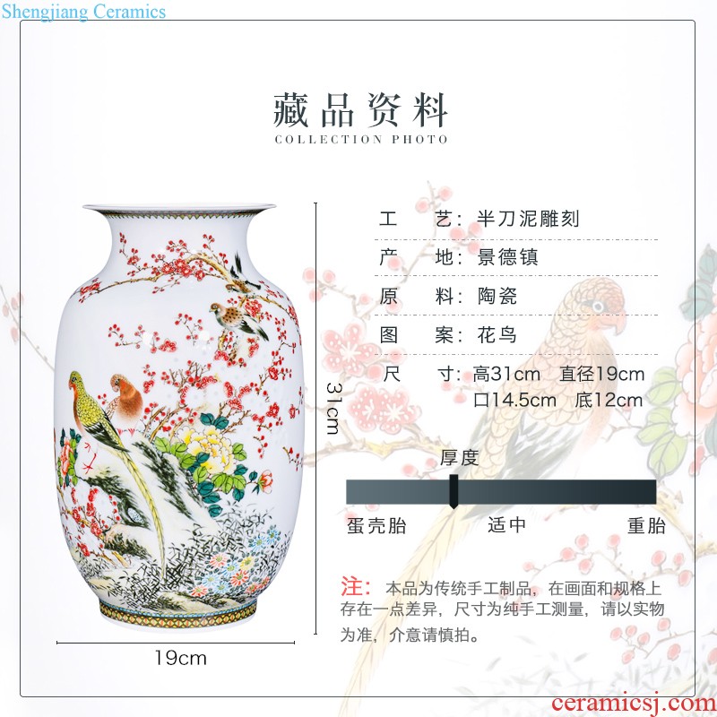 Master of jingdezhen ceramics hand-painted pastel lad collection of new Chinese style household sitting room adornment is placed the vase