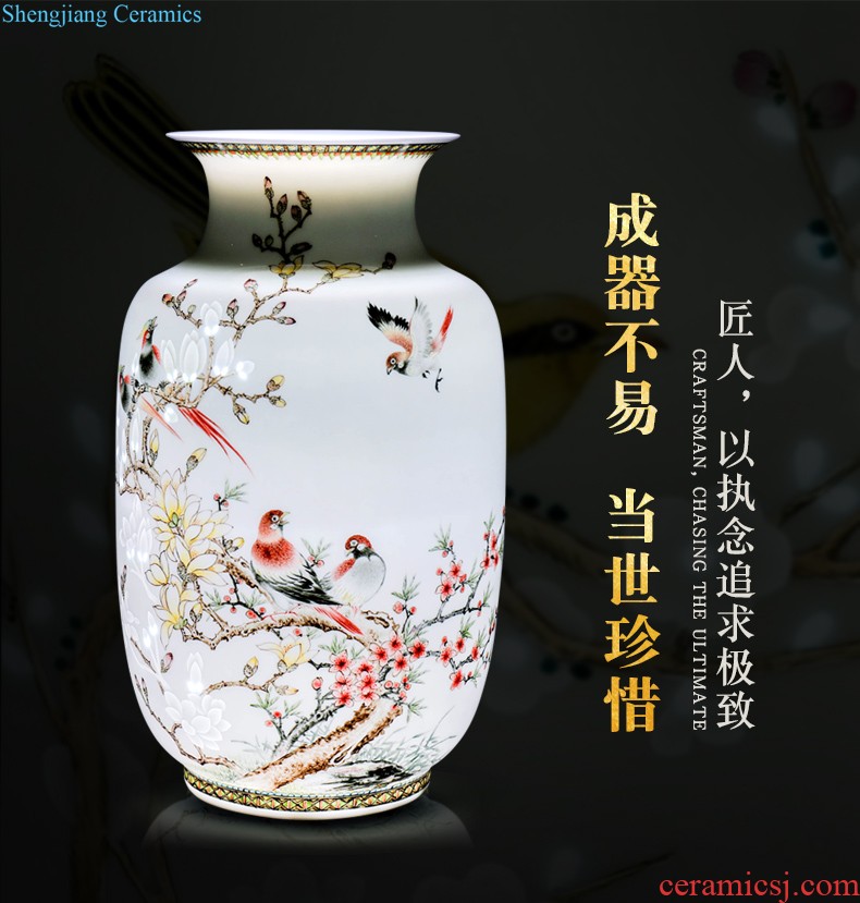 New Chinese style household boutique jingdezhen ceramics hand-painted jack snow vase rich ancient frame decorative furnishing articles