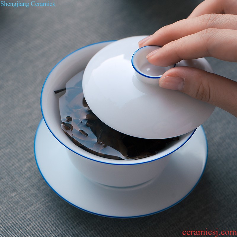 Jingdezhen porcelain sample tea cup kung fu master cup single cup thin foetus ceramic cups manual small personal tea cup