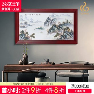 Jingdezhen ceramics Hand-painted spring, summer, autumn and winter adornment porcelain plate setting wall murals New Chinese style furnishing articles in the living room