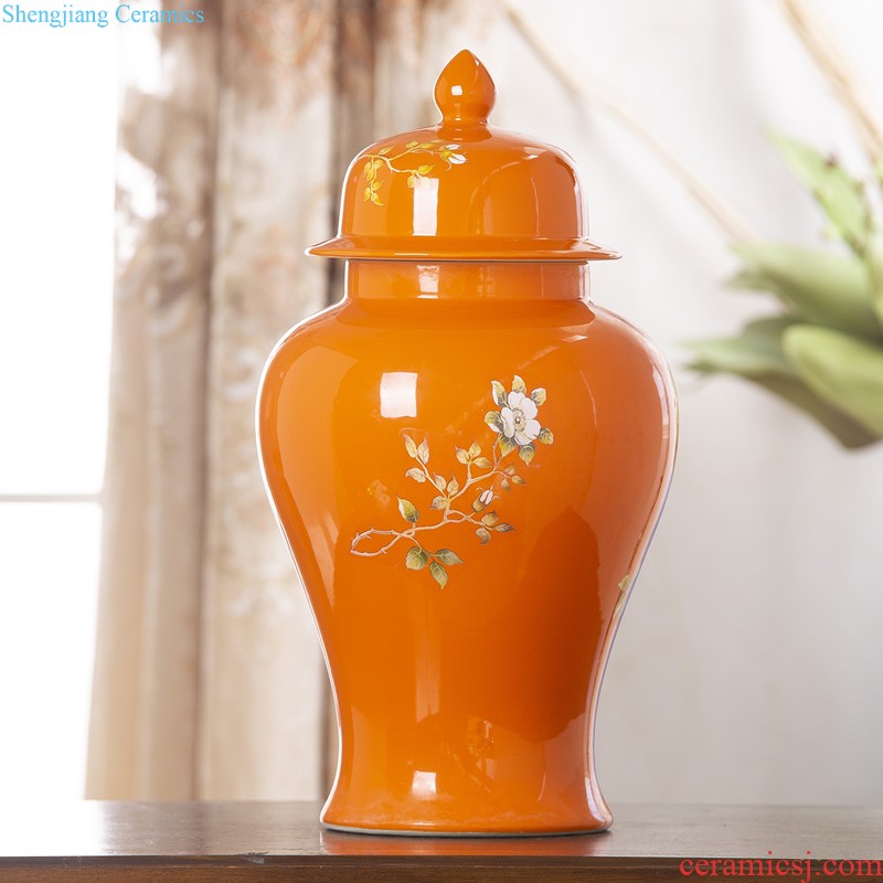 Jingdezhen ceramics hand-painted modern new Chinese vase flower arrangement sitting room home furnishing articles on your table