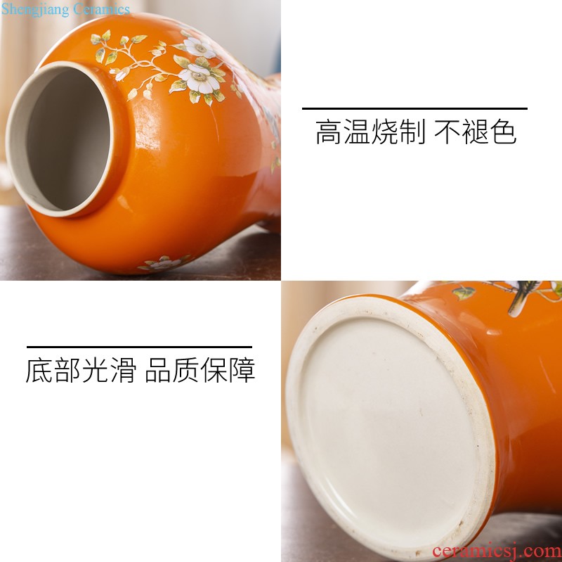 Jingdezhen ceramics hand-painted modern new Chinese vase flower arrangement sitting room home furnishing articles on your table