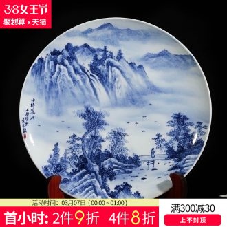 Jingdezhen ceramics bone porcelain paint amitabha Buddha sit decorative hanging dish plate The sitting room buddhist arts and crafts