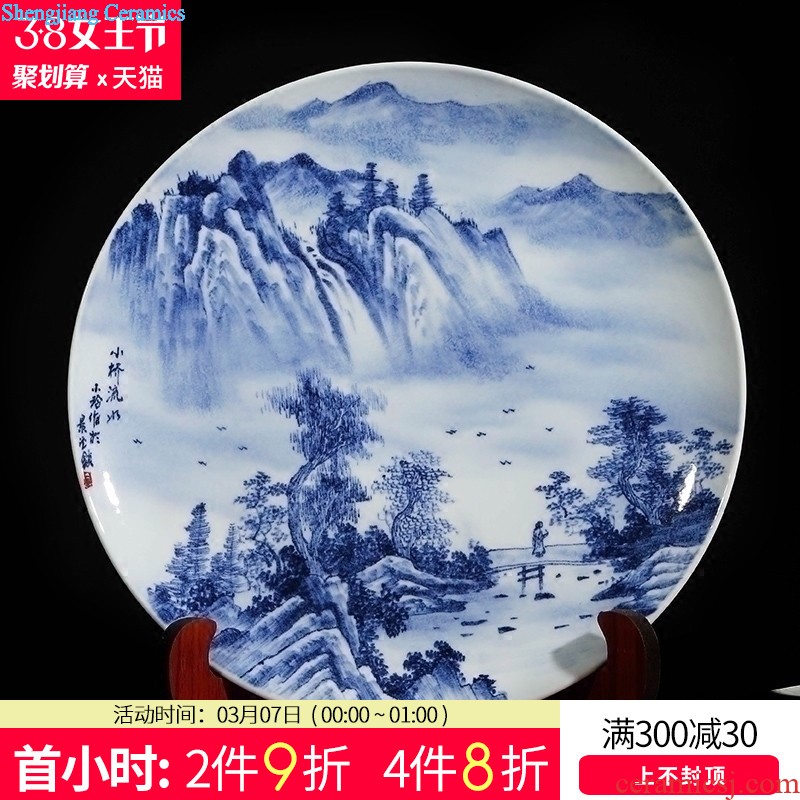 Jingdezhen ceramics bone porcelain paint amitabha Buddha sit decorative hanging dish plate The sitting room buddhist arts and crafts