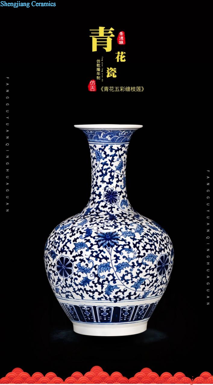 Jingdezhen ceramics large sitting room pastel landscapes of large vases, antique Chinese style household decorative furnishing articles