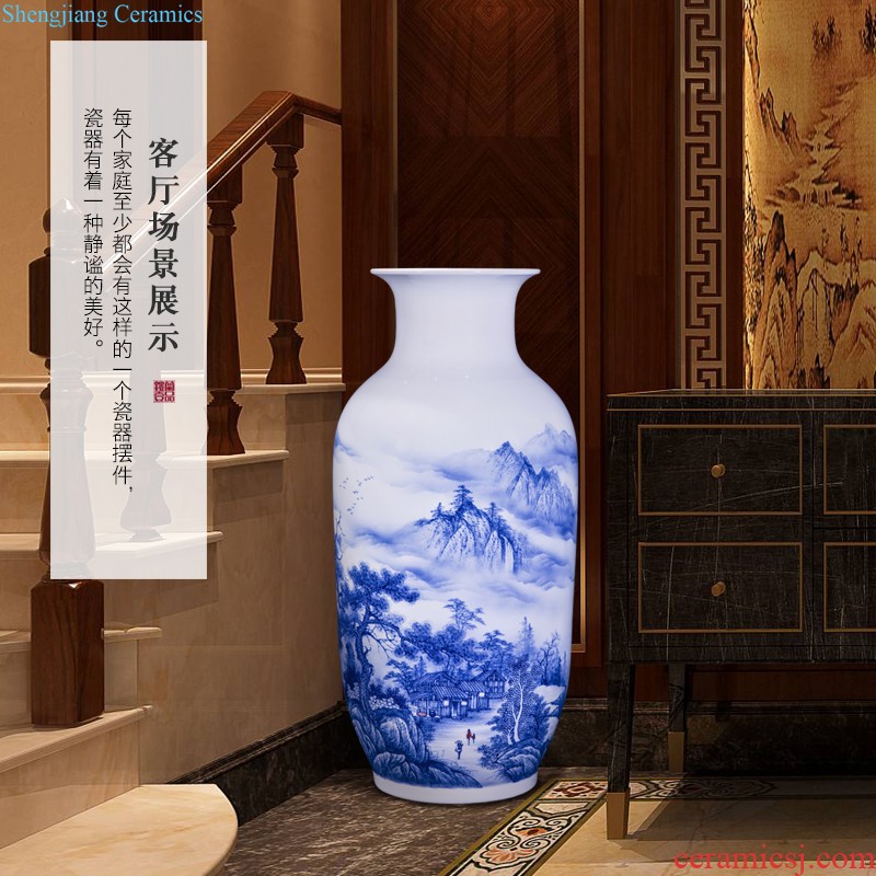 Jingdezhen ceramics hand-painted pastel flower arranging landing big new Chinese style household vase sitting room bedroom collection furnishing articles