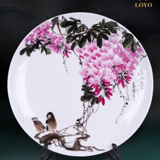 Jingdezhen ceramics Dong-ming li shan, porcelain plate painting decoration Home sitting room hotel crafts