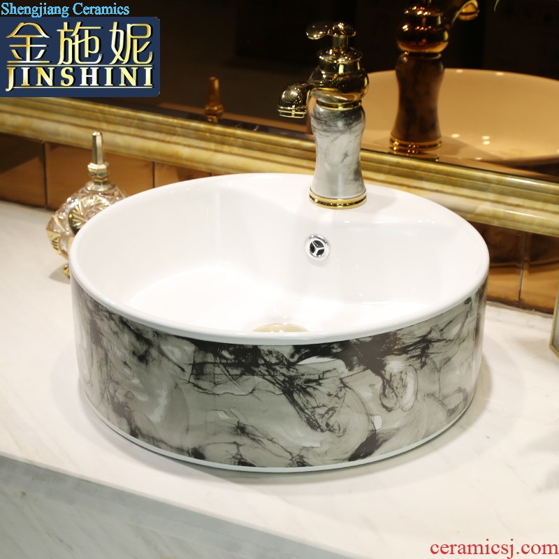 The stage basin ceramic washing basin creative Nordic modern Chinese circular home wash gargle art basin