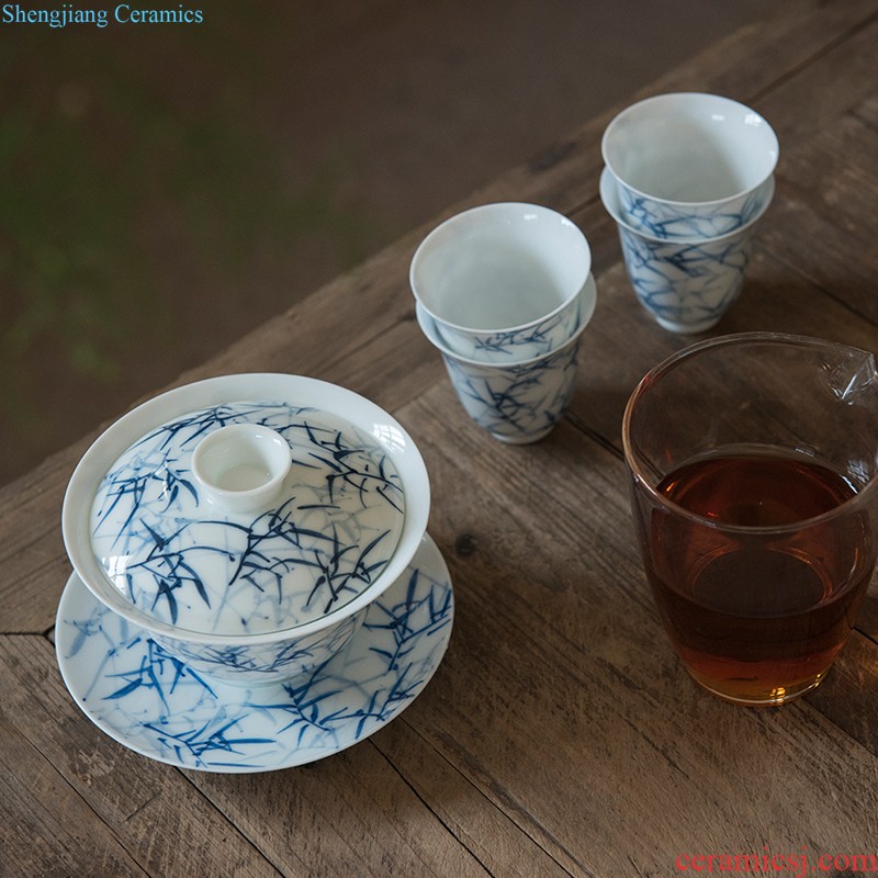 Get son left a shadow blue ice crack eight edges in the pot bearing tea tray fruit bowl meal plate jingdezhen ceramic tea saucer