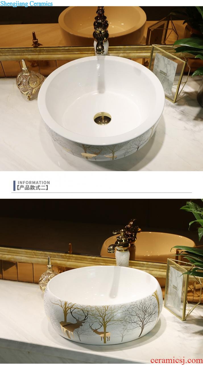 Wash basin ceramic toilet lavatory art stage fangyuan diamonds lavabo mesa household butterfly