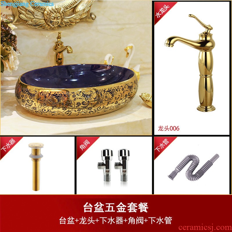 Koh larn, qi balcony mop pool ceramic basin large outdoor hand-painted art mop mop mop pool ChiYu salted and dried plum