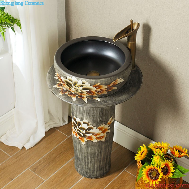 Koh larn, qi ceramic lavabo basin basin basin of pillar type lavatory column vertical integrated floor type household