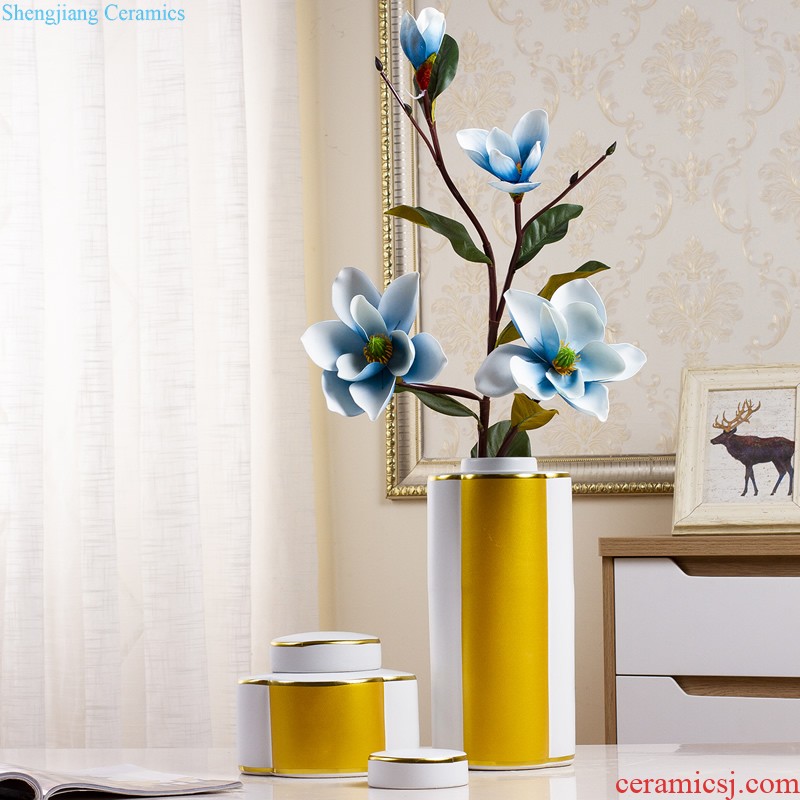 Jingdezhen ceramics hand-painted modern new Chinese vase flower arrangement sitting room home furnishing articles on your table