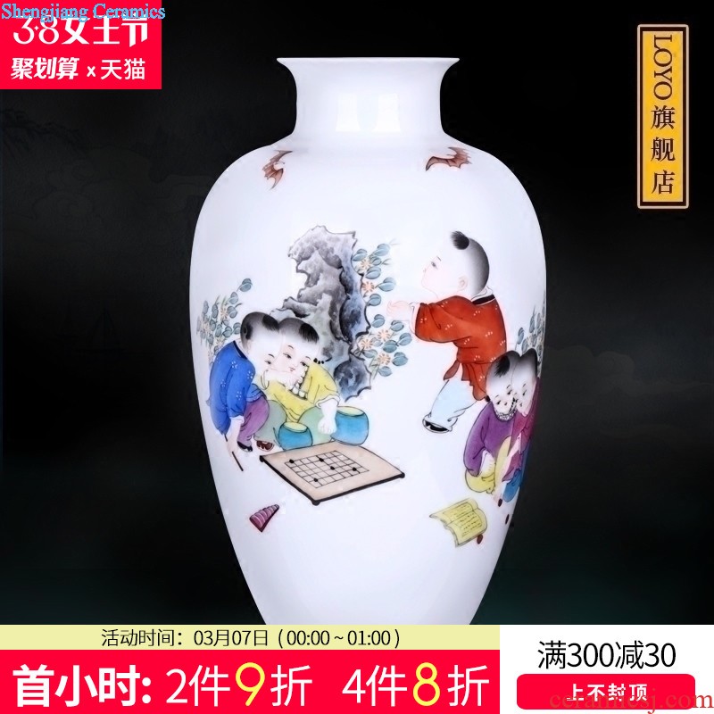 Jingdezhen ceramics furnishing articles hand-painted pastel Dutch rhyme vases, flower arrangement of Chinese style household adornment handicraft sitting room