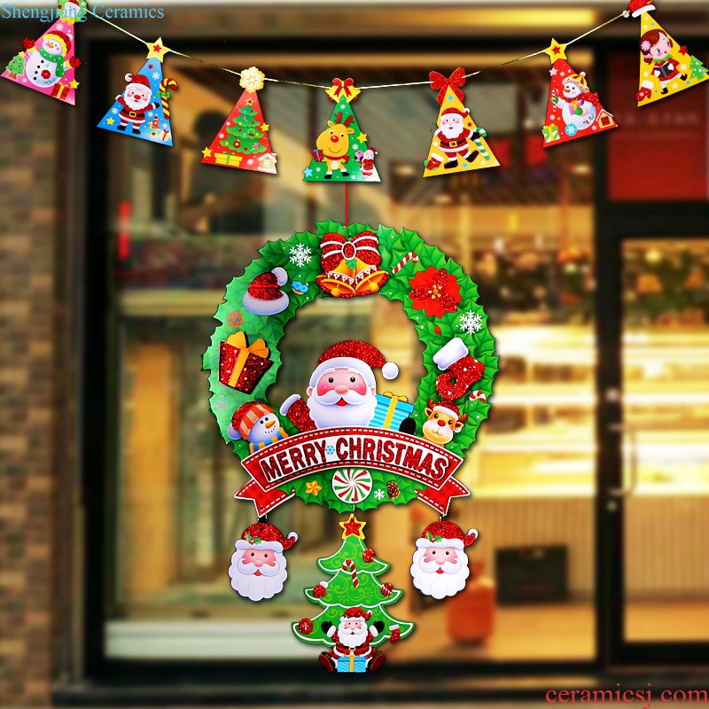 Christmas decorations garland pendant mobile phone shop shop pendant pull flag supermarket supplies hotel scene layout