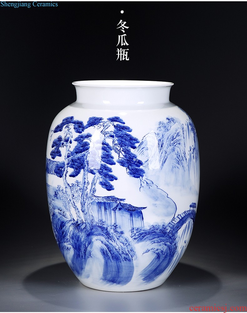 Jingdezhen ceramic vase furnishing articles flower vase creative contemporary and contracted decorate floret bottle frosted luminous porcelain