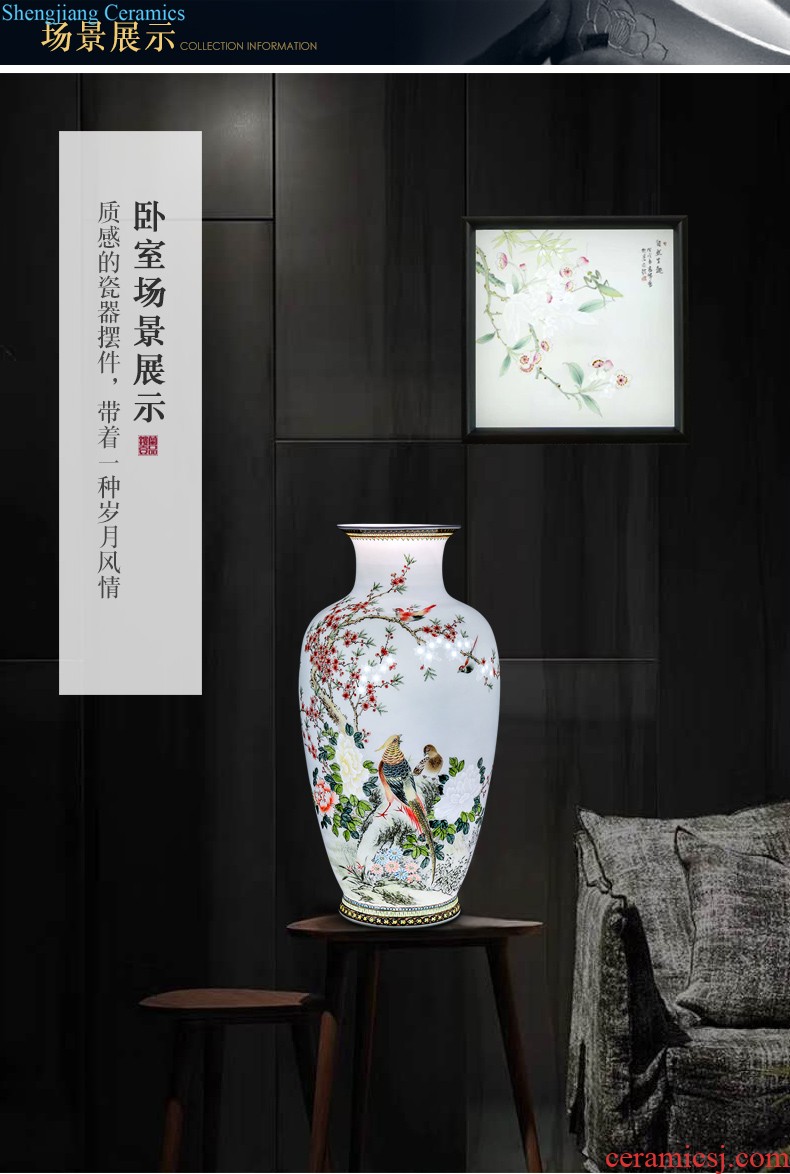 Jingdezhen ceramics hand carved decoration new Chinese modern bedroom living room decoration vase collection furnishing articles