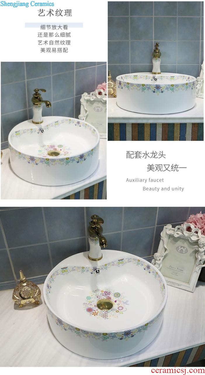 Ceramic face basin stage basin Lavabo square the pool that wash a face wash basin bathroom home art POTS of flowers and birds