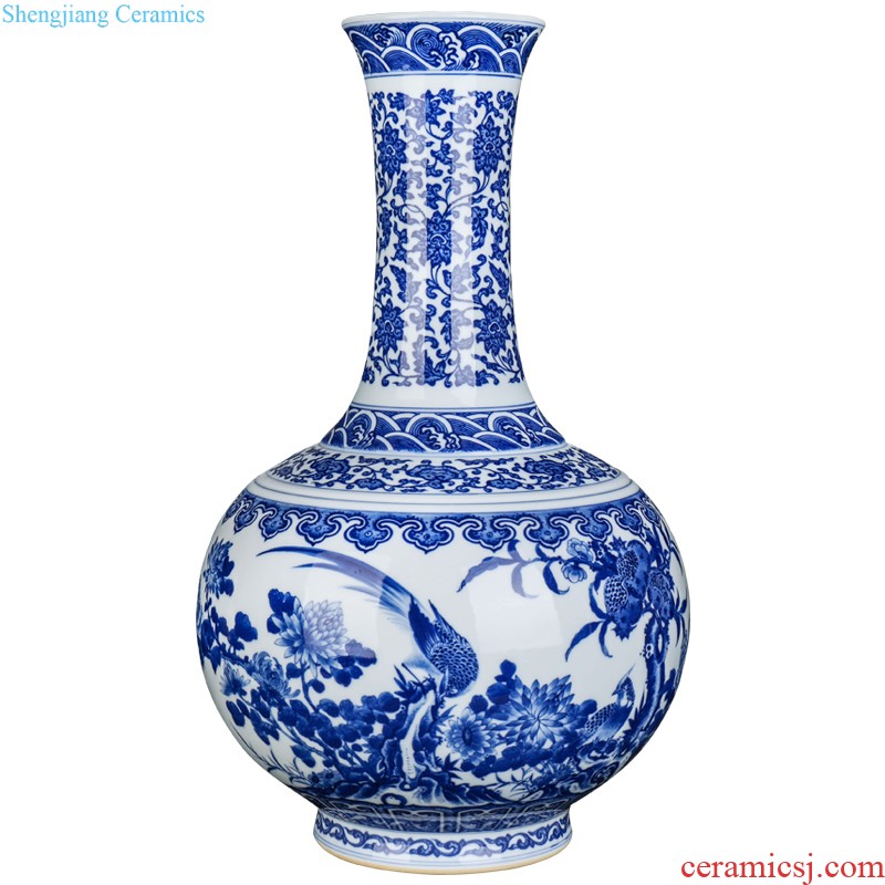 Jingdezhen ceramics hand-painted pastel of large vases, dried flower arranging flowers home sitting room collection of new Chinese style furnishing articles