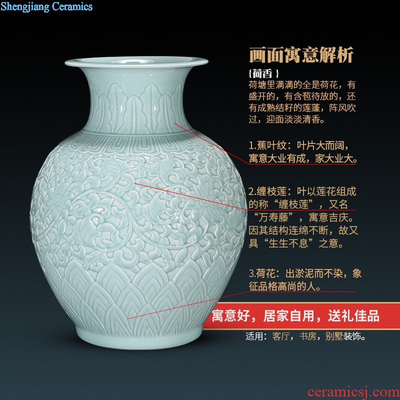 Jingdezhen ceramics snow home furnishing articles of large vase flower arranging the sitting room porch decoration decoration large Z8