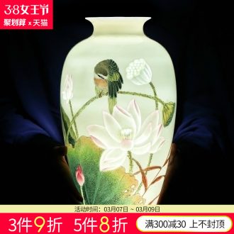 Jingdezhen ceramics from hand-painted vases, flower arrangement New Chinese style home sitting room adornment zen furnishing articles of handicraft