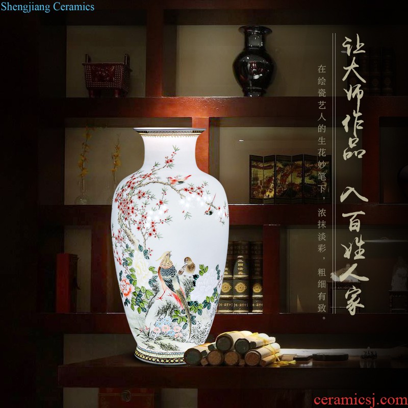 Jingdezhen ceramics hand carved decoration new Chinese modern bedroom living room decoration vase collection furnishing articles