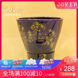 Post, the package mail Jingdezhen ceramic art mop basin mop mop pool pool geometric squares