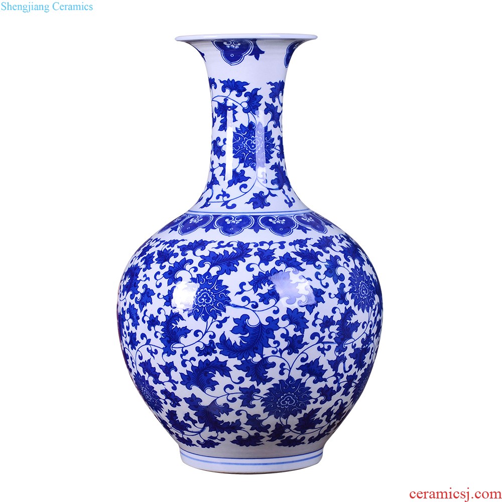 Jingdezhen ceramics of large vase furnishing articles large sitting room of Chinese style household adornment hand-painted porcelain arranging flowers