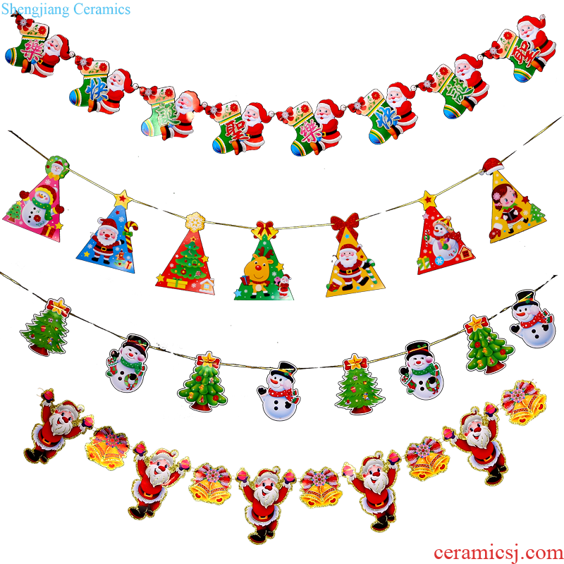 Christmas decorations garland pendant mobile phone shop shop pendant pull flag supermarket supplies hotel scene layout