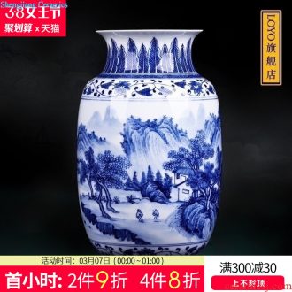 Archaize of jingdezhen ceramics sector of blue and white porcelain vase flower arrangement sitting room decorates porch Chinese style household furnishing articles