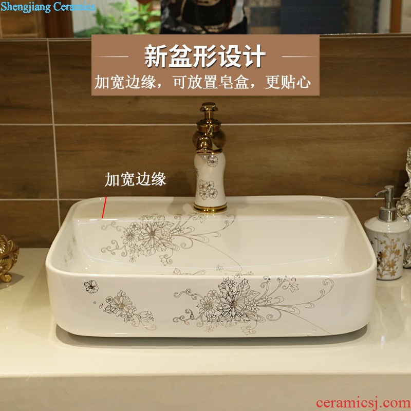 Gold cellnique stage basin of jingdezhen ceramic lavabo lavatory basin bathroom basin Circular marble