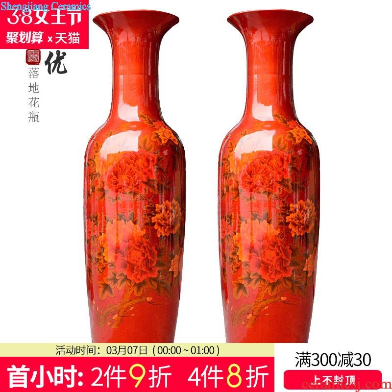 Jingdezhen ceramics red crystal glaze sands large bottle of large vase home decoration crafts