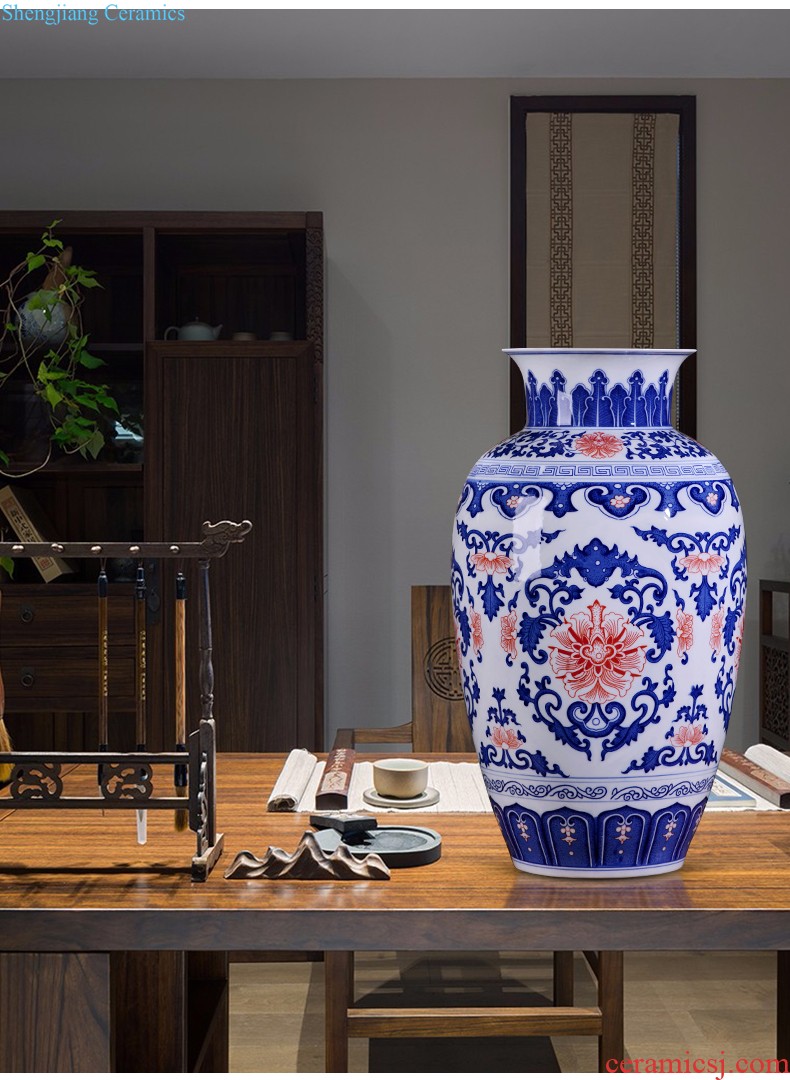 Jingdezhen ceramics vase hand-painted flower arranging mei bottles of new Chinese style household furnishing articles sitting room adornment ornament porcelain