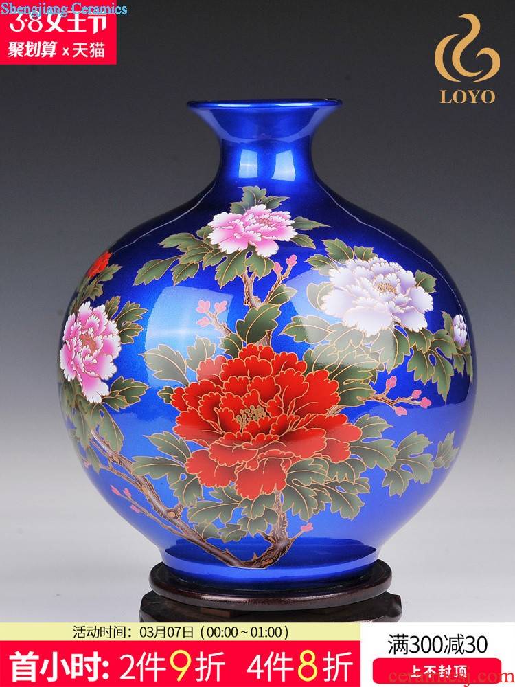 Archaize of jingdezhen ceramics enamel color floret bottle of flower arranging Chinese rich ancient frame sitting room adornment household furnishing articles