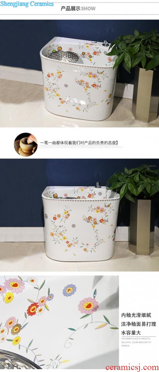 Post, neat small pillar basin of Chinese style restoring ancient ways ceramic column type lavatory small family floor sink basin