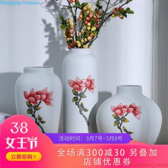 Jingdezhen ceramic aquarium tank large ceramic creative hand-painted lotus goldfish turtle cylinder Chinese style household furnishing articles