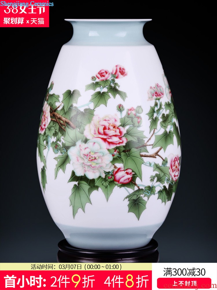 Jingdezhen ceramics vases, flower arranging hand-painted eggshell porcelain Chinese style household act the role ofing is tasted the sitting room TV ark furnishing articles