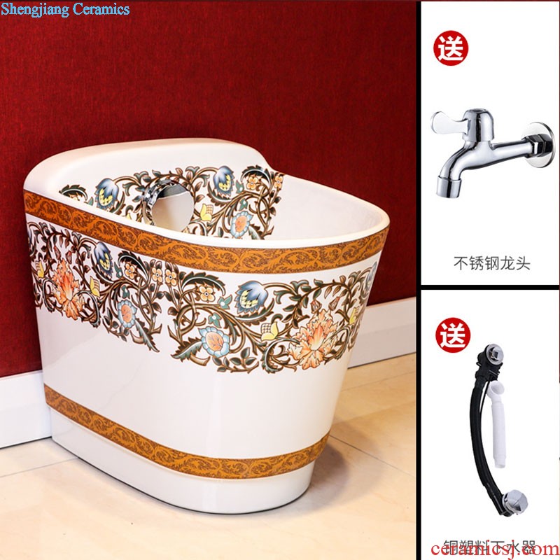 Koh larn, qi ceramic wash mop pool mop pool balcony mop pool mop mop bucket basin of toilet water automatically