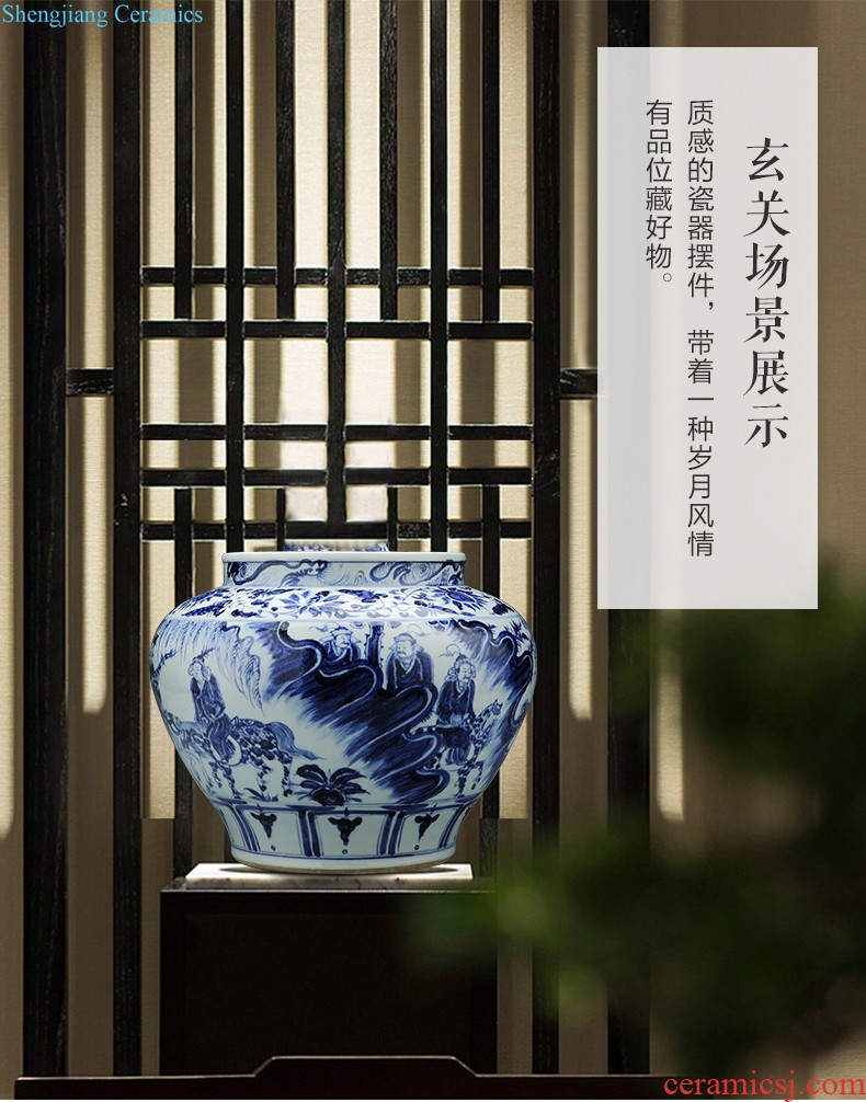 Jingdezhen ceramic vase furnishing articles by hand-painted sabingga sukdun dergici jimbi vases, flower arranging the modern Chinese style living room decorations