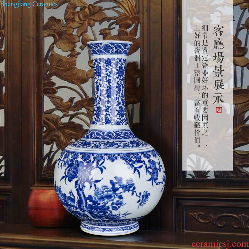 Jingdezhen ceramics hand-painted pastel of large vases, dried flower arranging flowers home sitting room collection of new Chinese style furnishing articles